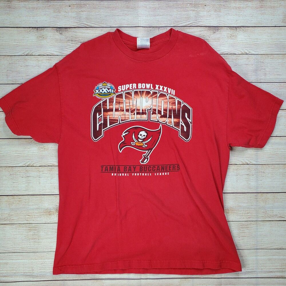 Vintage Tampa Bay Buccaneers Super Bowl XXXVII Champions Shirt 2003 AAA Mens XL